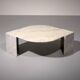 Italian teardrop shaped marble coffee table, 1980s