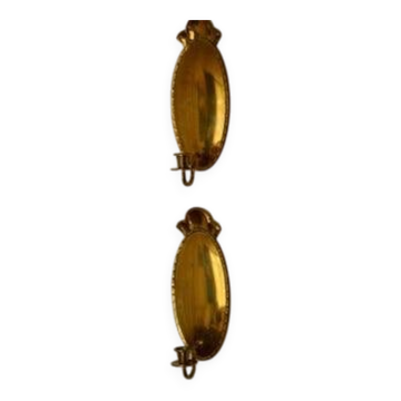 Pair of Swedish Mid-Century Brass Wall Sconces
