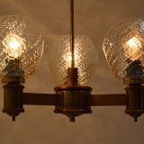 Mid-century Wood Chandelier,1970's.