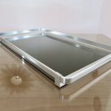 Very large tray, MB Italy for Roche Bobois, aluminum and smoked glass, 70