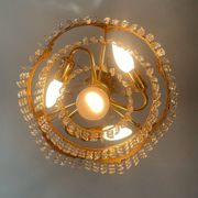 Cascade chandelier in bronze and crystal pendants