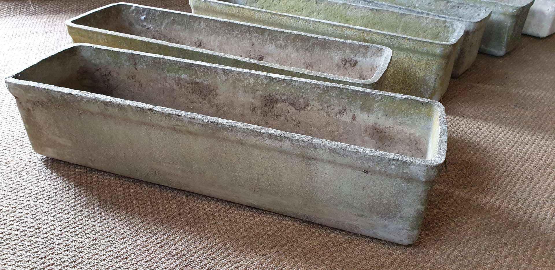 lot de 7 jardinières vintage en fibrociment