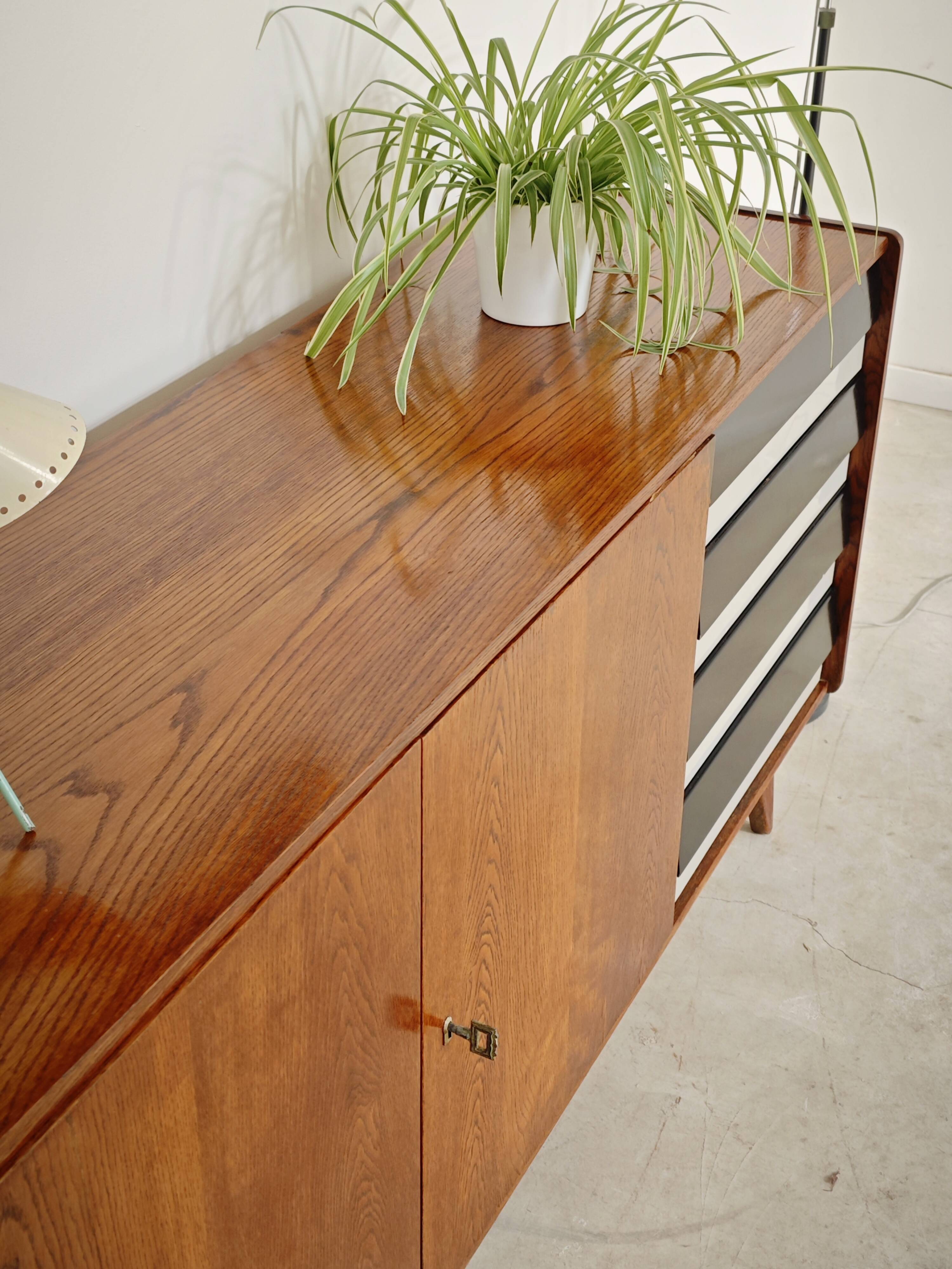 Black and white U 460 sideboard by Jiri Jiroutek for Interier Praha 1960