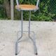 Tabouret de bar en acier courbé gris et bois massif 80cm