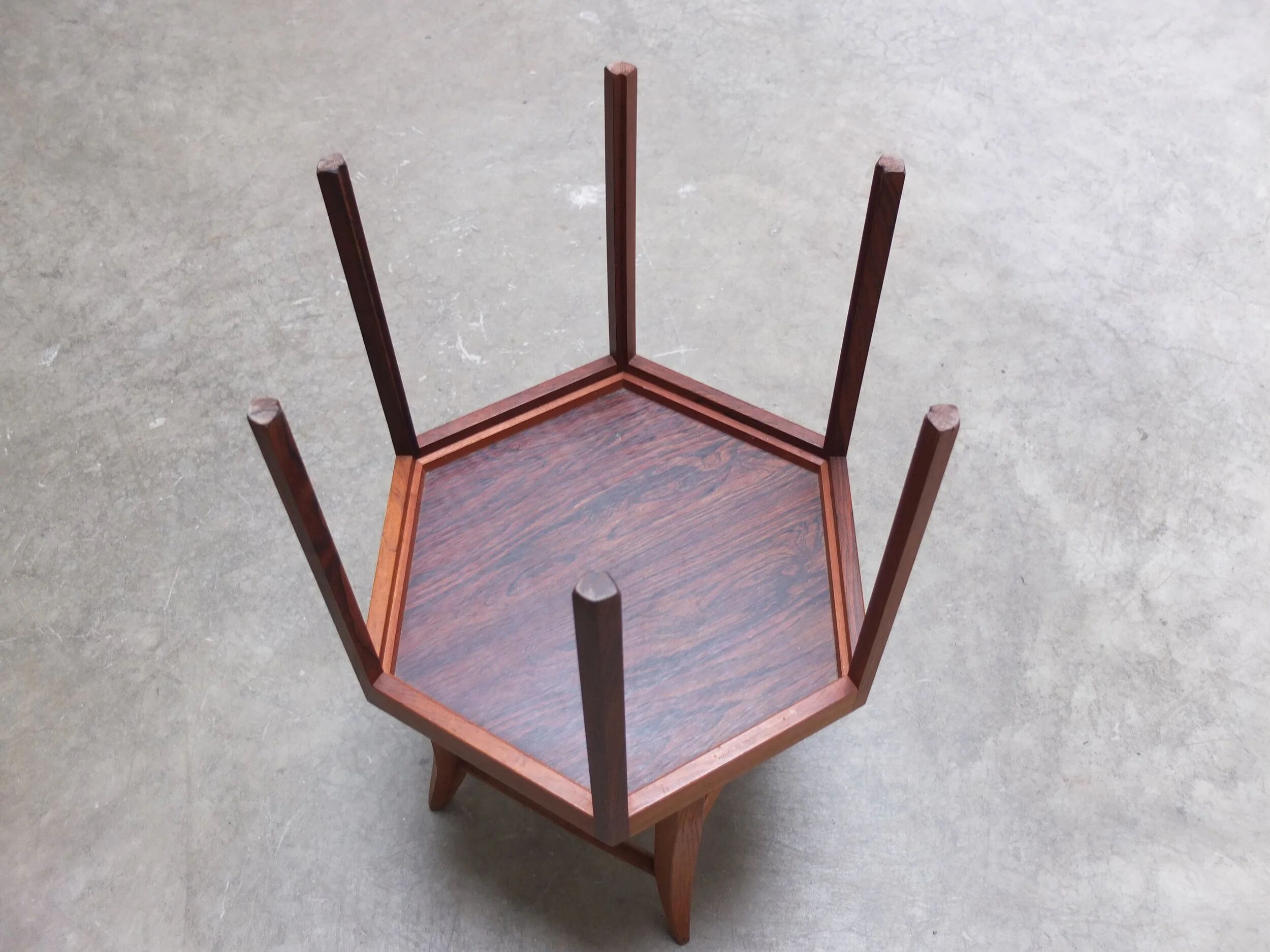 Rosewood 'Hexagon' side table by Hans Christian Andersen, 1960s