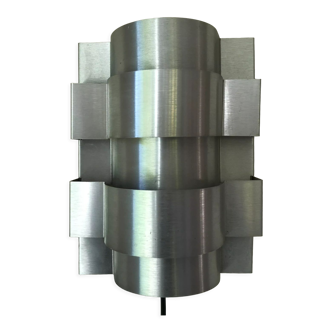 Brushed aluminum wall lamp by Max Sauze, circa 1970
