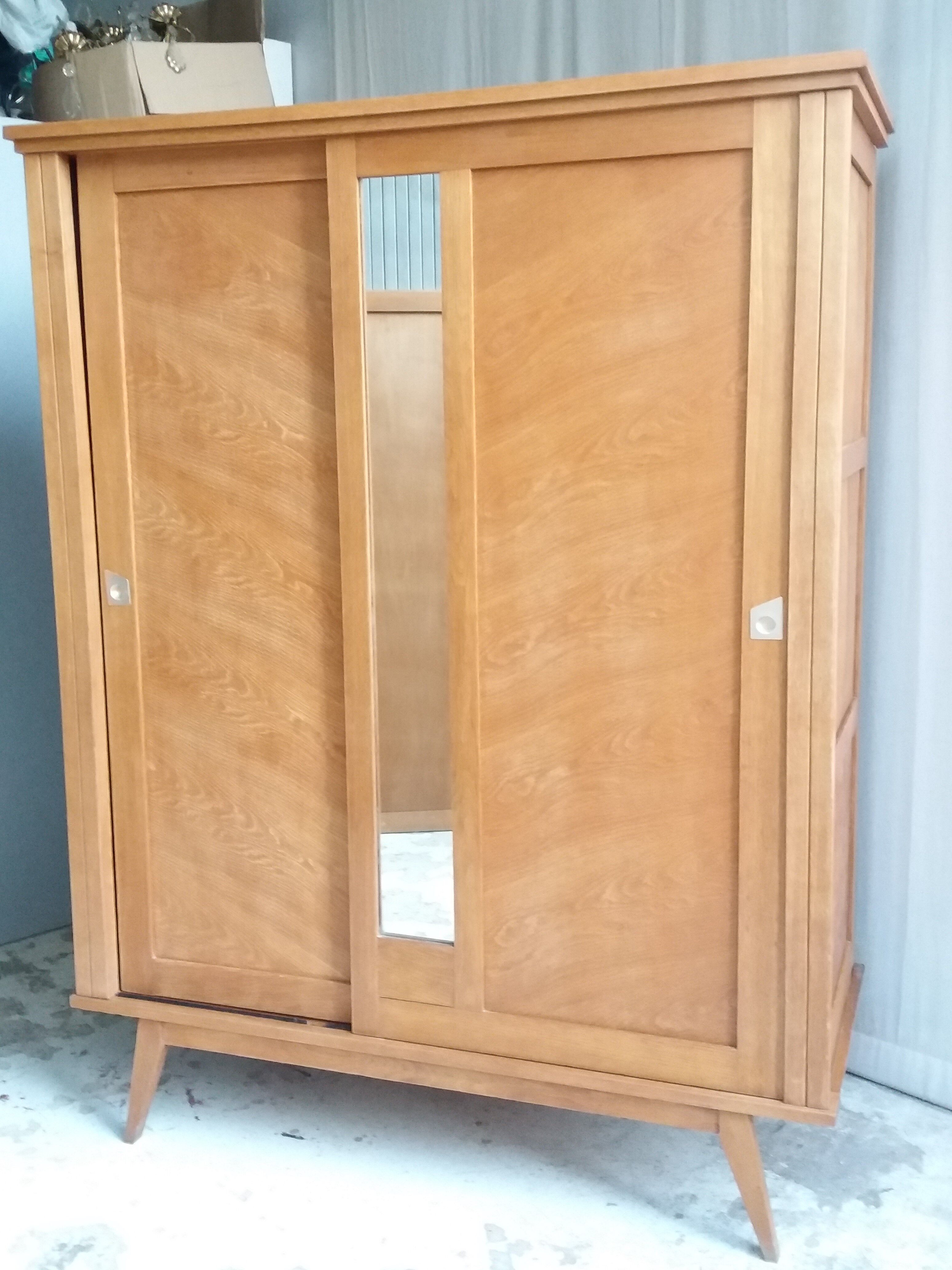Vintage 2-door and mirror cabinet