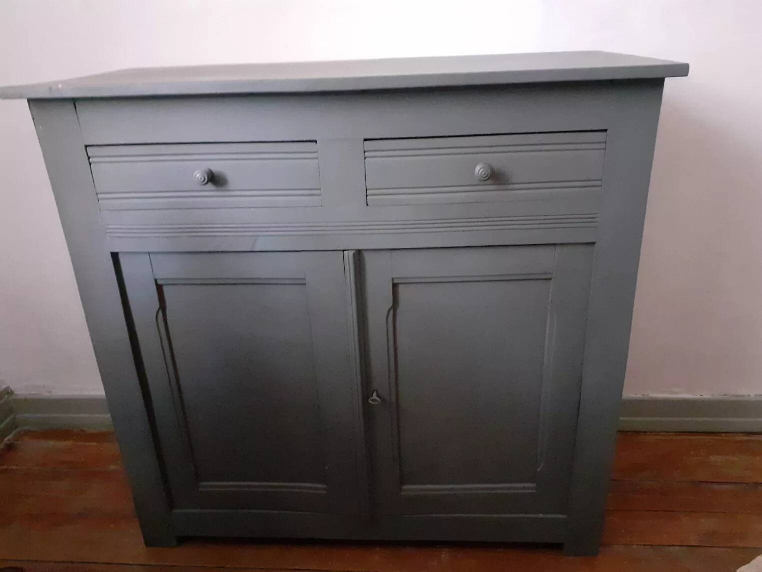 Vintage gray Parisian sideboard