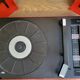 Vintage stereo electrophone record player Continental Edison red orange