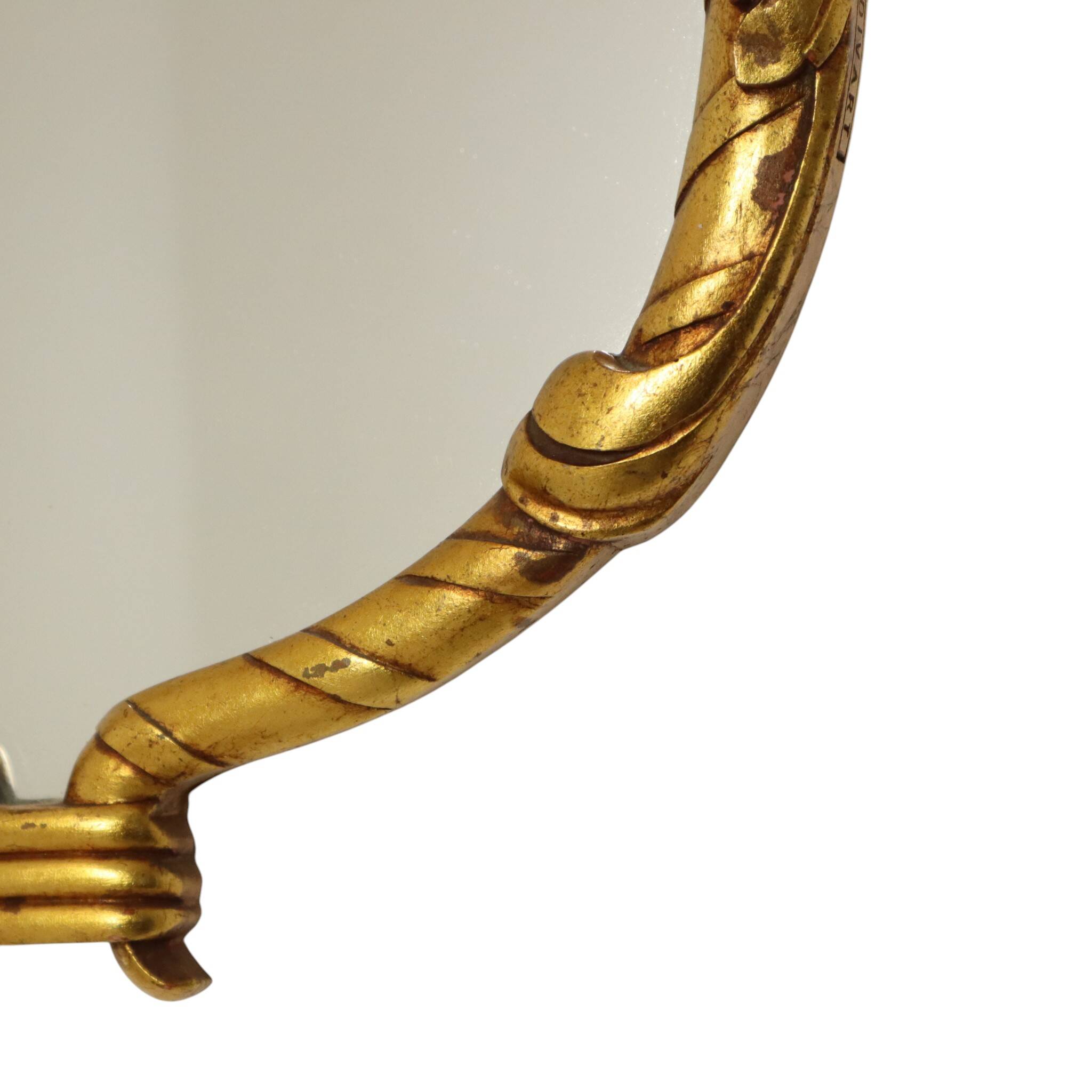 Classic Gold-Leaf Gilded Baroque Acanthus Mirror 45cm