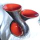 Large double neck earthenware vase Design 1950-60 Vallauris style