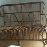 Rattan bench 1970