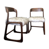 Pair of Baumann chairs model "Traineau"