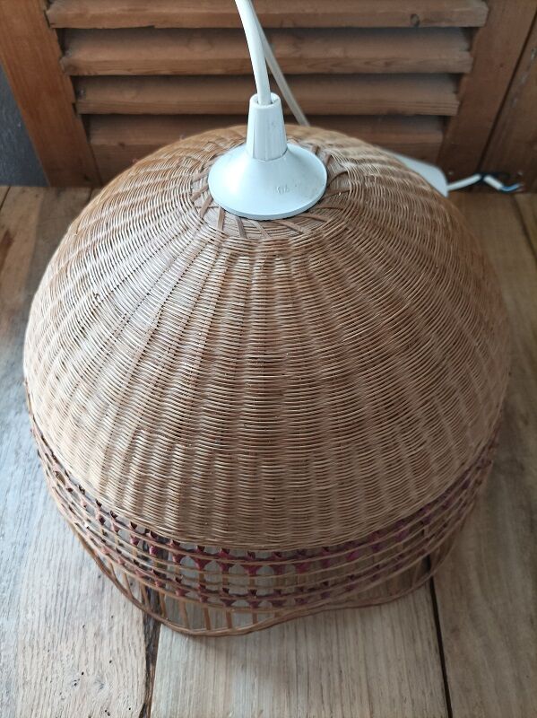 Suspension abat jour luminaire lustre cannage  dp 0823313