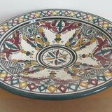 Ceramic dish decorated with yellow and purple decoration