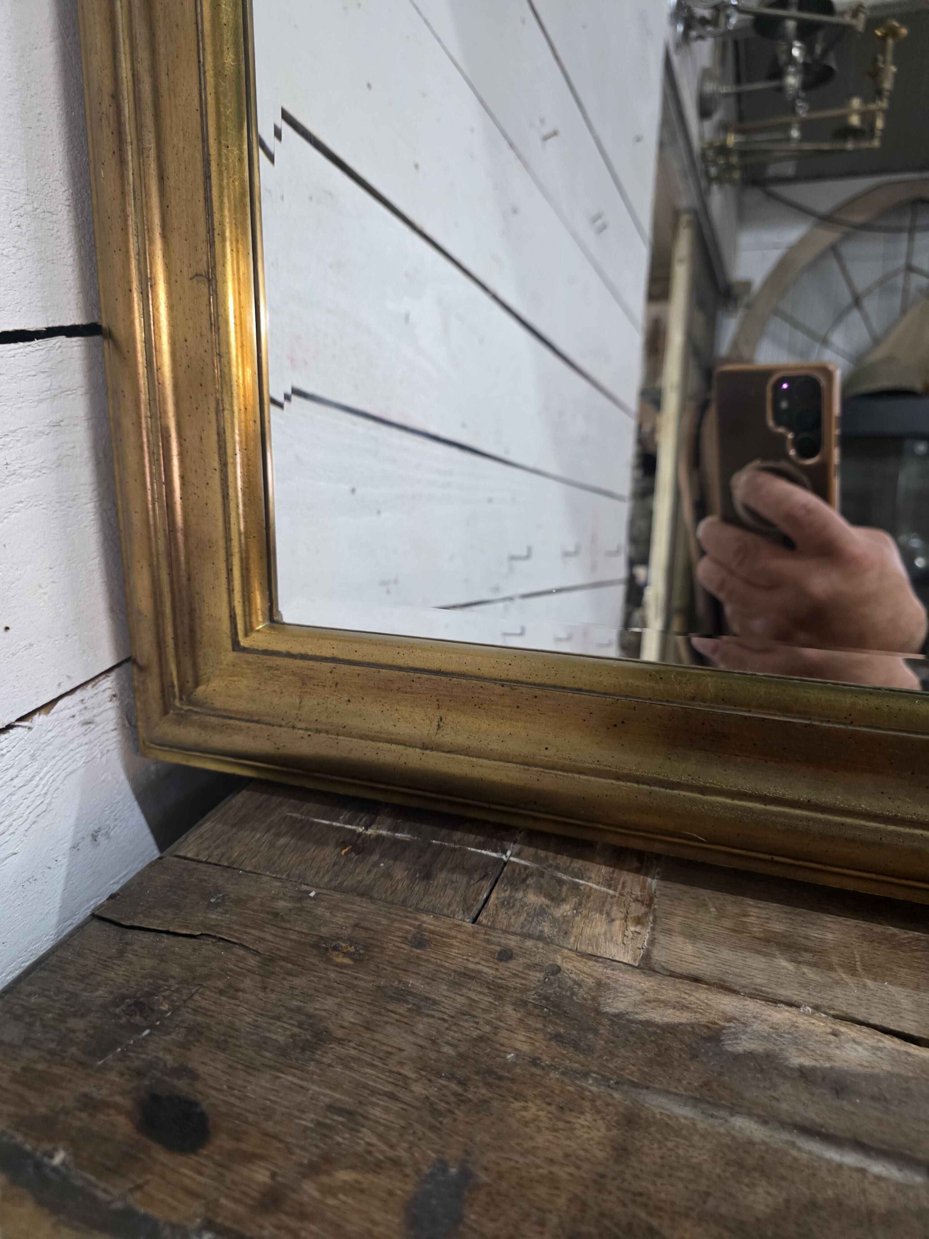 Louis Philippe style gilded mirror, mid-20th century, bevelled mirror.