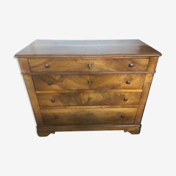 louis Philippe chest of drawers in walnut