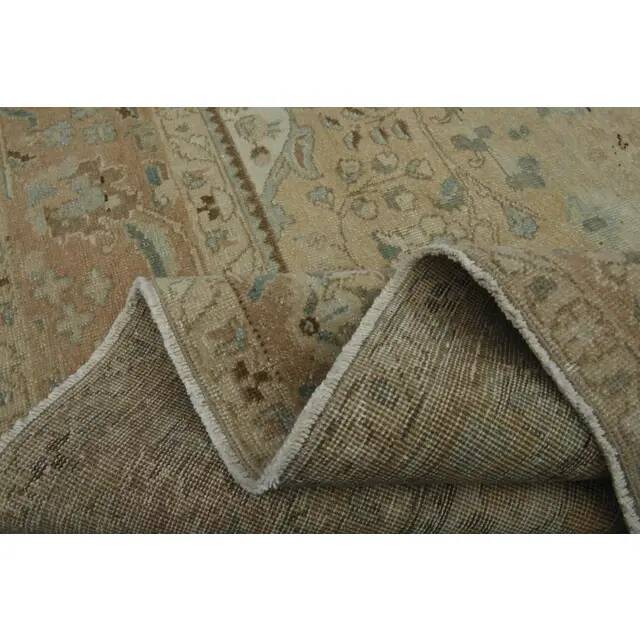1970s Vintage Persian Handmade Wool Cotton Orange Area Rug 306X381