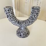 Candelabra candlestick candlestick 2 candles in fat lava style ceramic