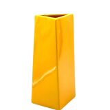 Space age yellow ceramic vase, Pietro Arosio, Parravicini Italy ca. 1960