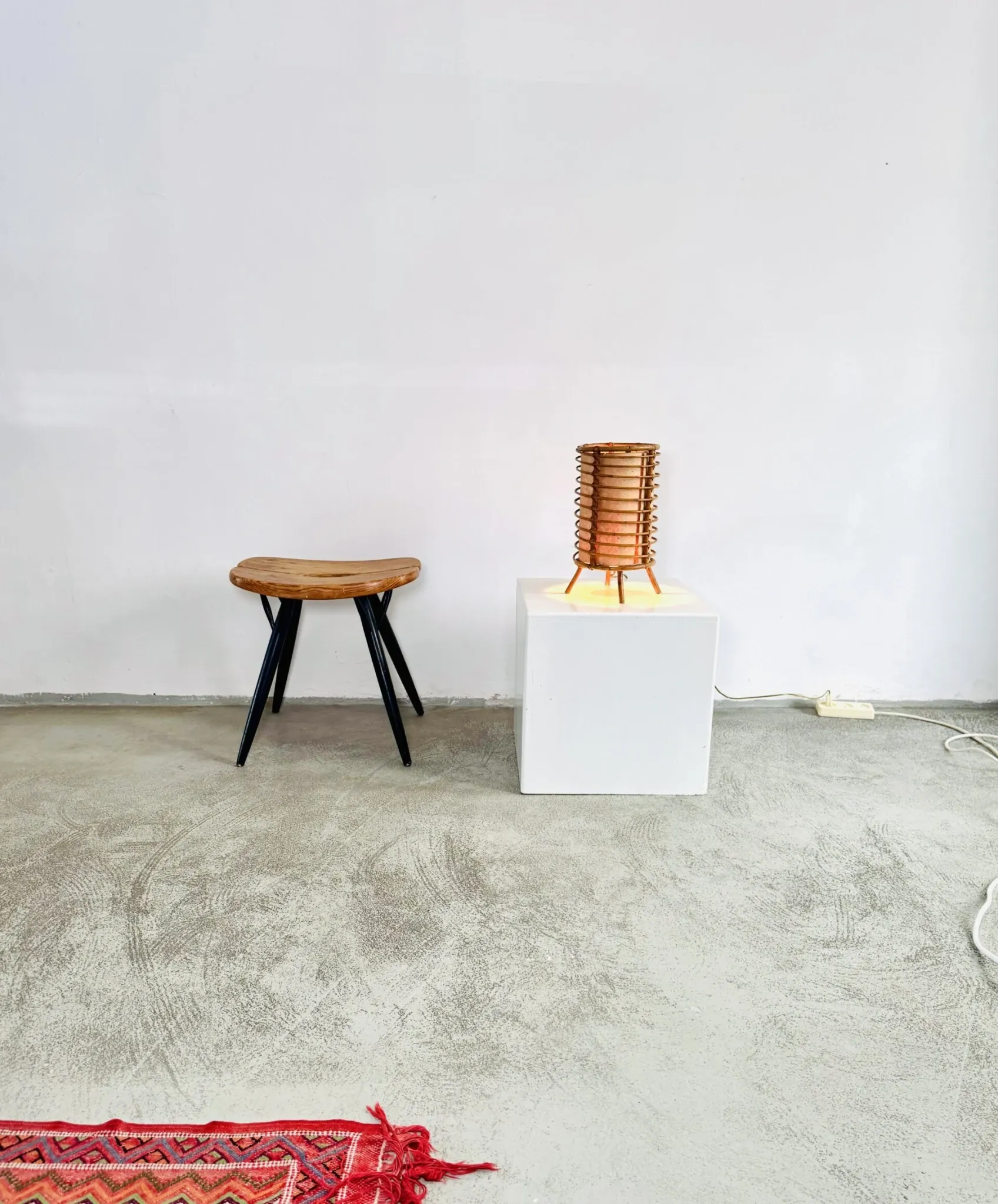 Louis Sognot Bamboo And Parchement Table Lamp, France, 1960S