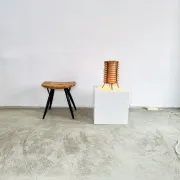 Louis Sognot Bamboo And Parchement Table Lamp, France, 1960S