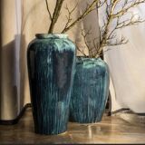 Jarres grande taille Bleu indigo céramique vernie compagnie des Indes