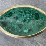 Ashtray or empty pocket in malachite and bronze