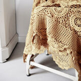 Crocheted bedspread dyed
