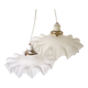 Pair of frosted glass flower pendant lamps