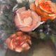 Nature morte à l'huile sur toile "le bouquet de roses" 1930, tableau ancien