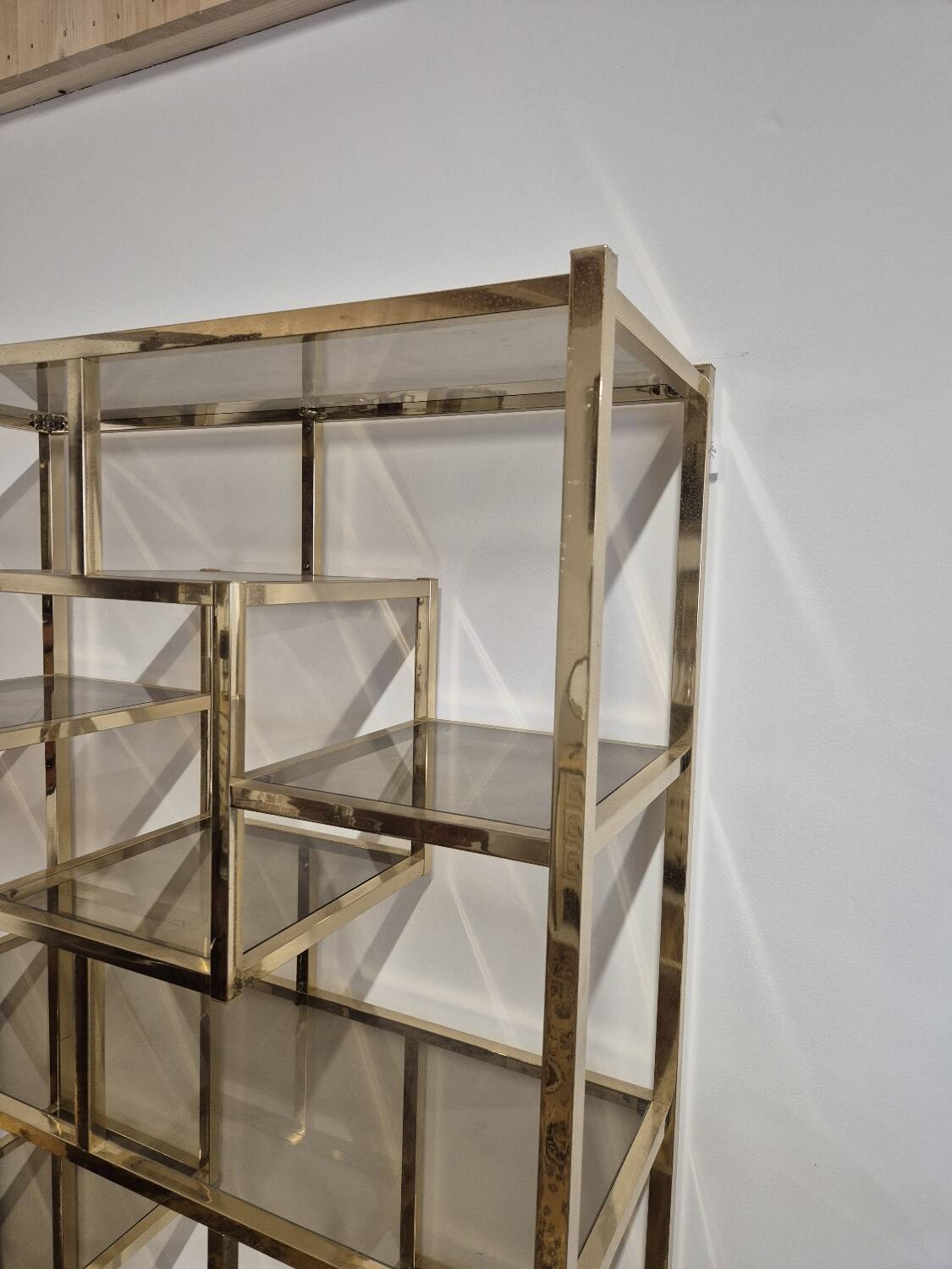Vintage 1970s golden designer shelf