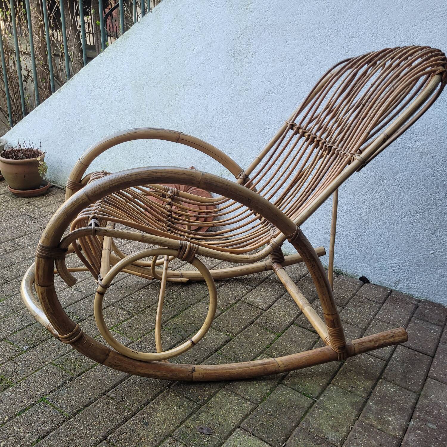 1960s Rattan Rocking Chair