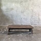 Petit banc bas asiatique en teck ancien upcyclé H:21 l:23 L:70