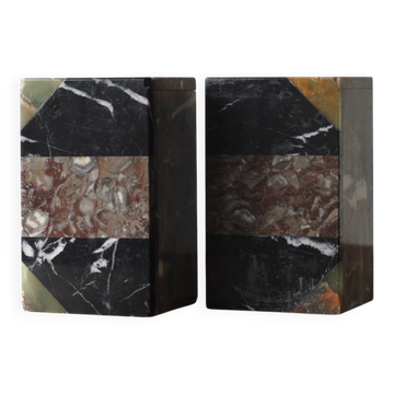 Art Deco French Marble Bookends, 1930s, Set of 2