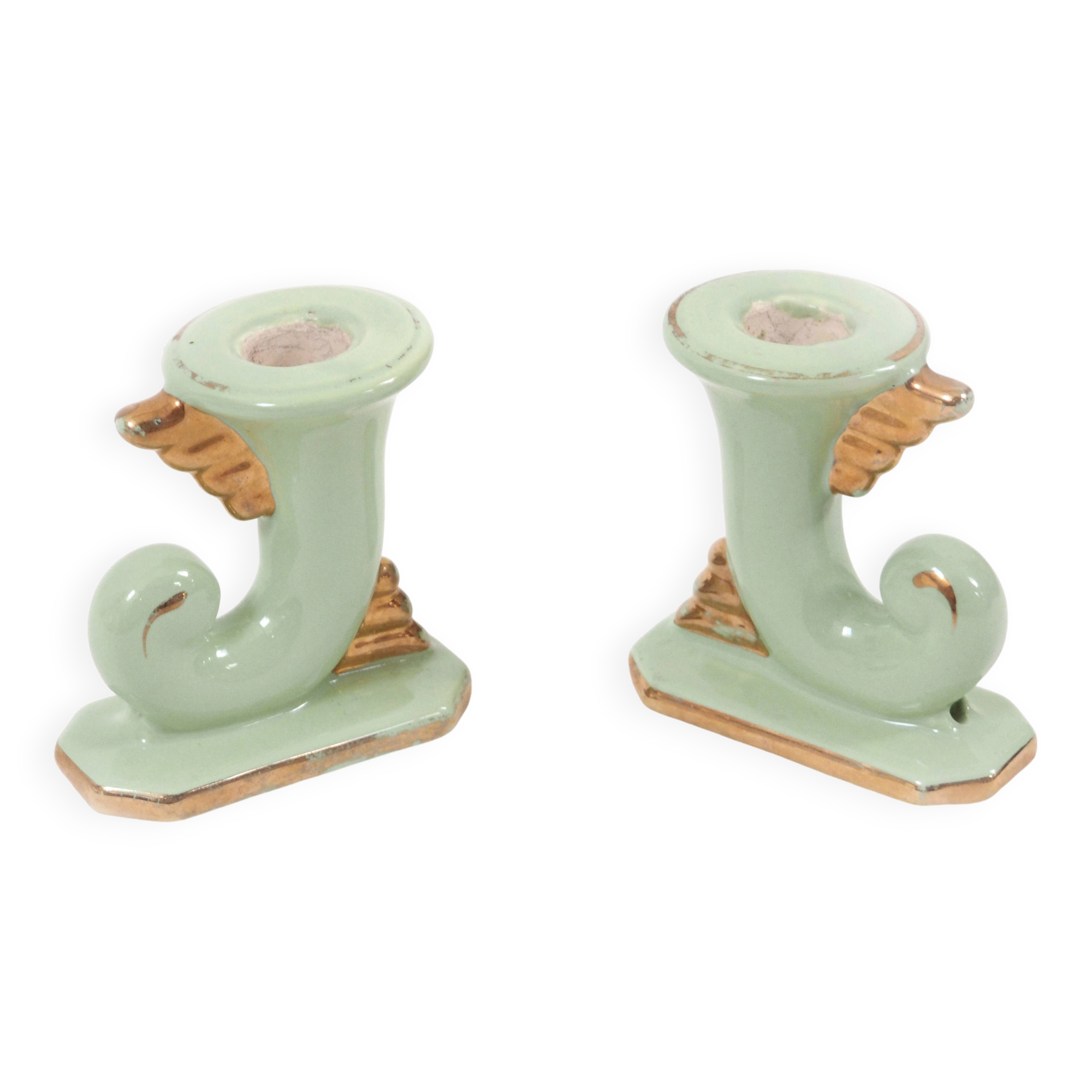 Pair of art deco candlesticks