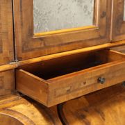 Antique trumeau in walnut and walnut burl, Italy, early 20th century.