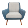 1950s armchair in grey and blue
