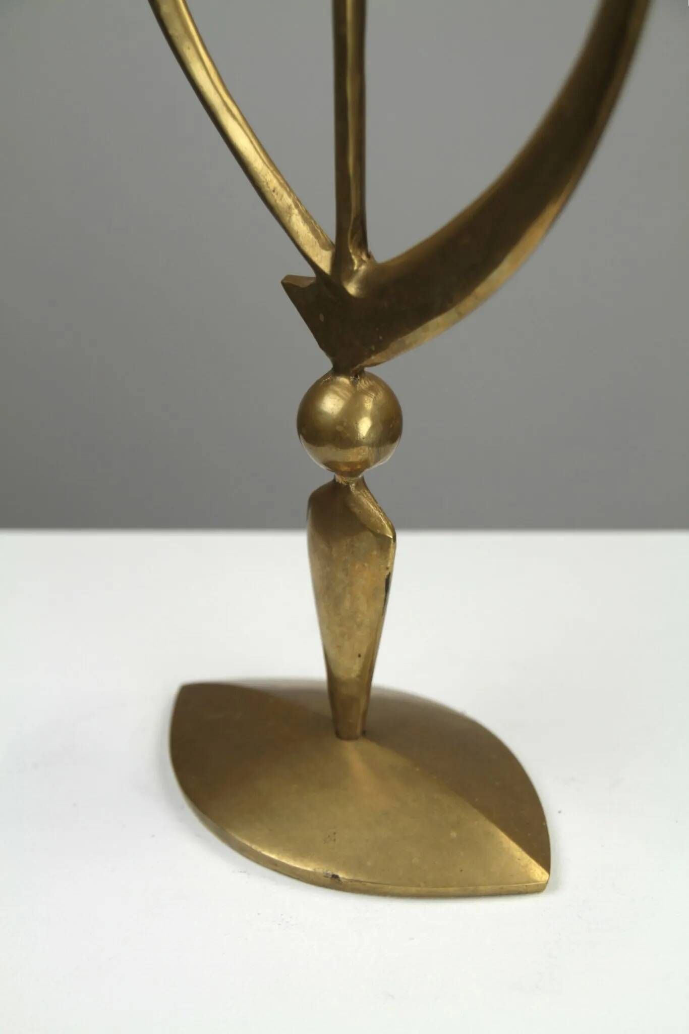 Solid Brass Three-Arm Candelabra — Modernist, 1960s