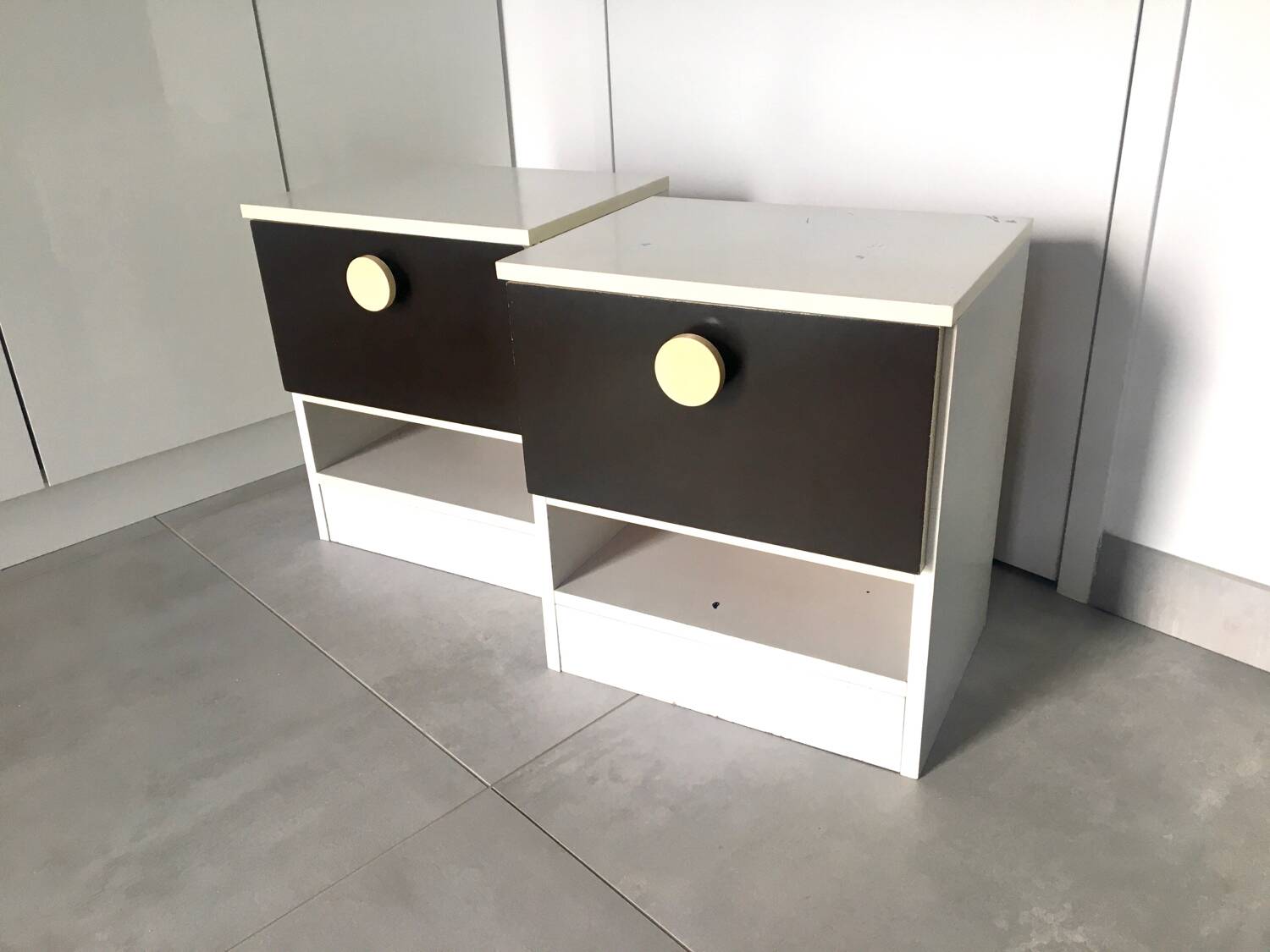 Pair of Prisunic bedside tables 1970