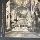 Old photography stereo, stereograph, luxury albumine 1903 St. Mark's, Venice