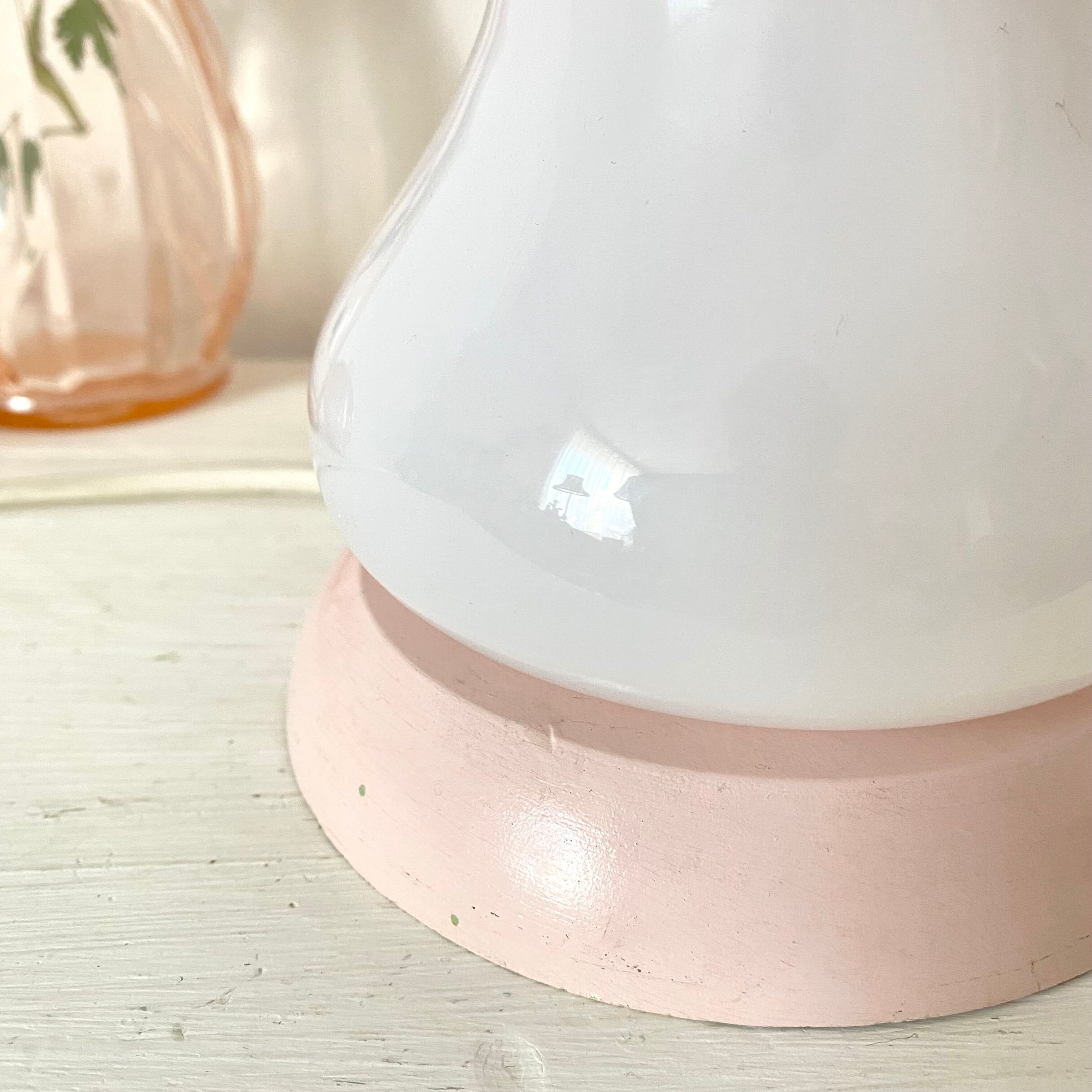 Vintage pink mushroom lamp