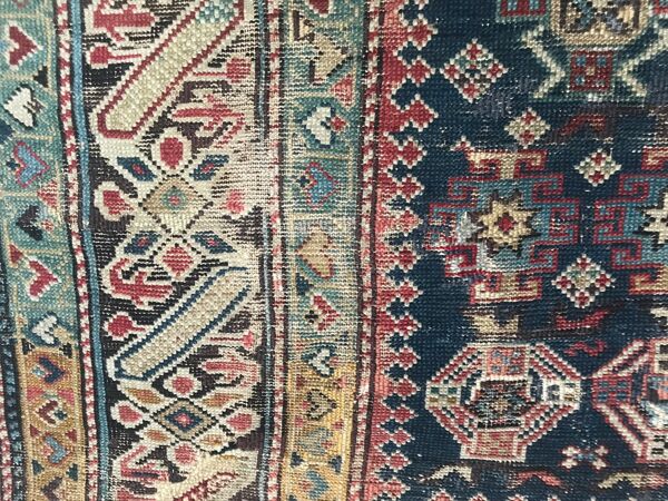 Tapis ancien caucasien chirwan 19eme fait main 105x148 cm