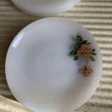 Lots d’assiettes vintage en arcopal motif fleuri