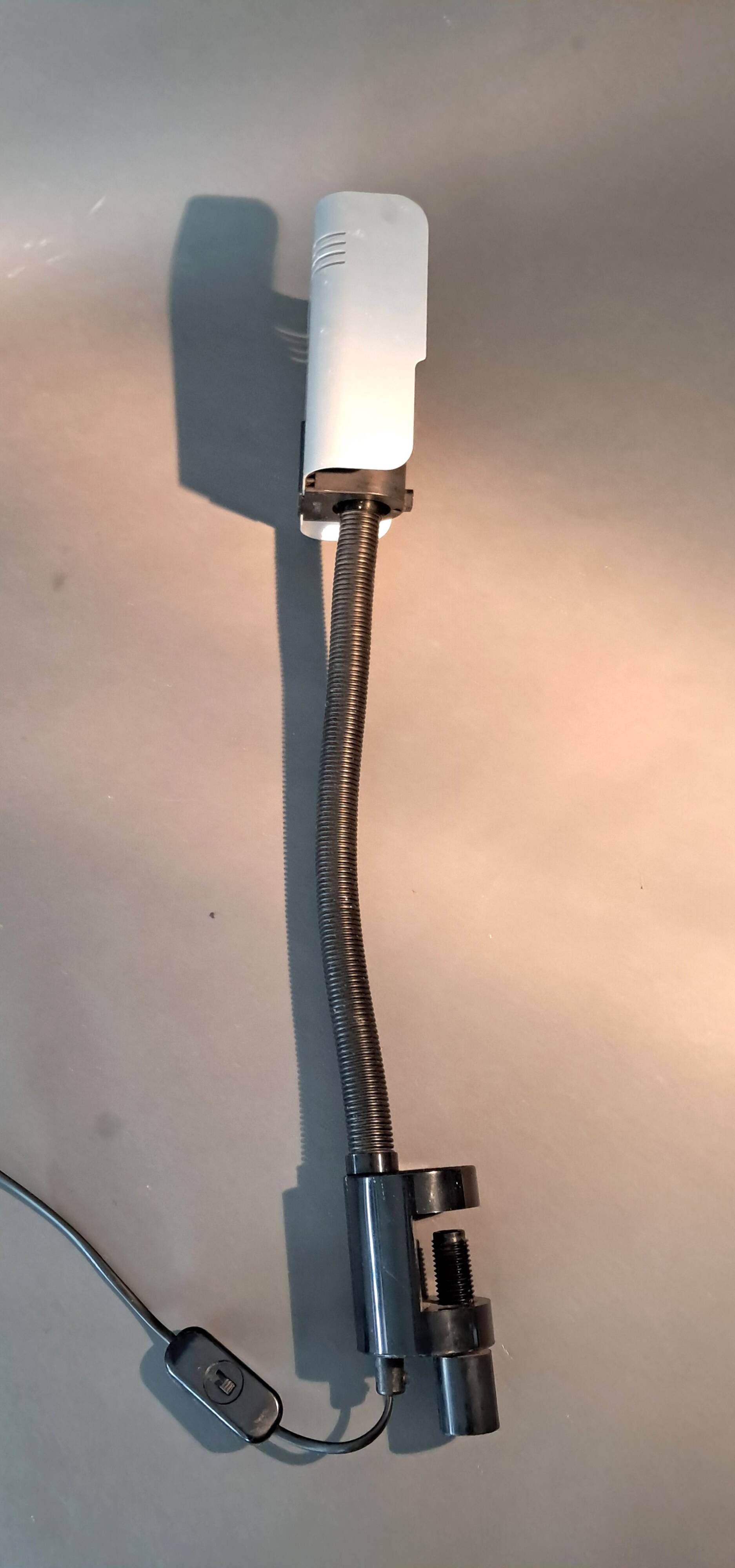 1970 Targetti Sankey workshop lamp in brushed aluminum.