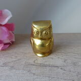 Figure Owl Hollow Brass Sculpture Vintage Collection
