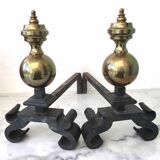 Old cast iron and brass bedside tables