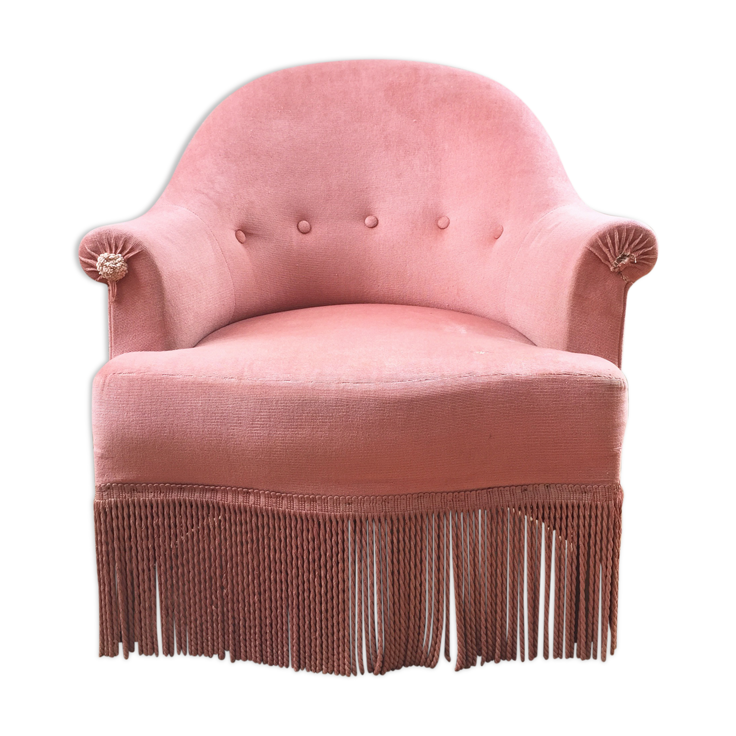 Fauteuil crapaud rose