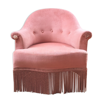 Fauteuil crapaud rose