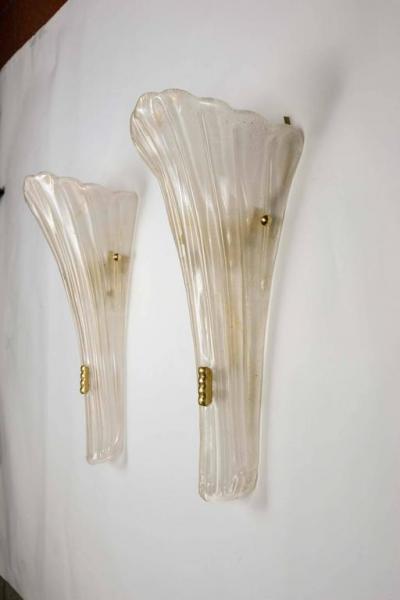 Set of four wall lamps in Murano glass